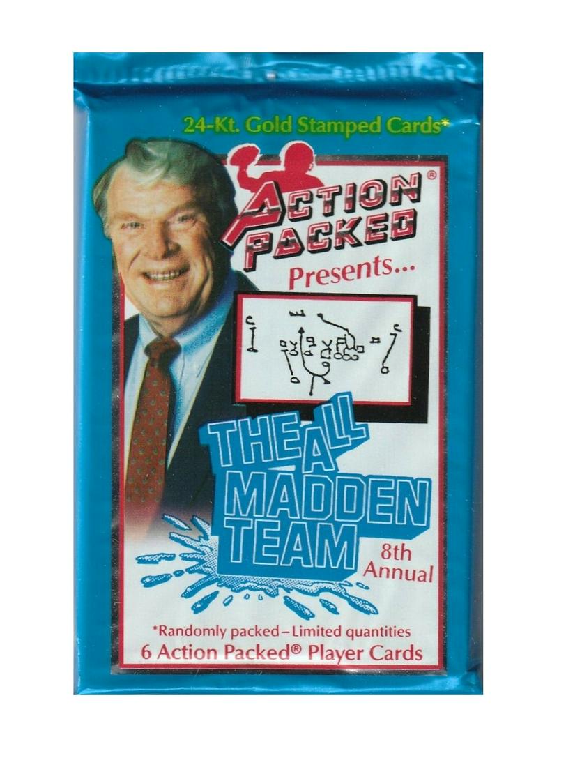 1-PACK OF 1991 MADDEN ACTION PACKED 24K GOLD CARDS (1 of 1)
