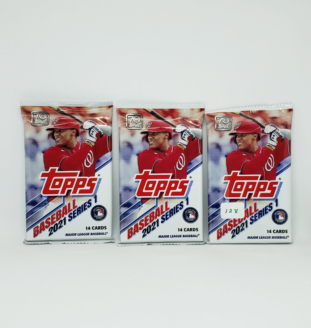 LOT OF 3 TOPPS 2021 TOPPS SERIES 1 SEALED PACKS (1 of 1)