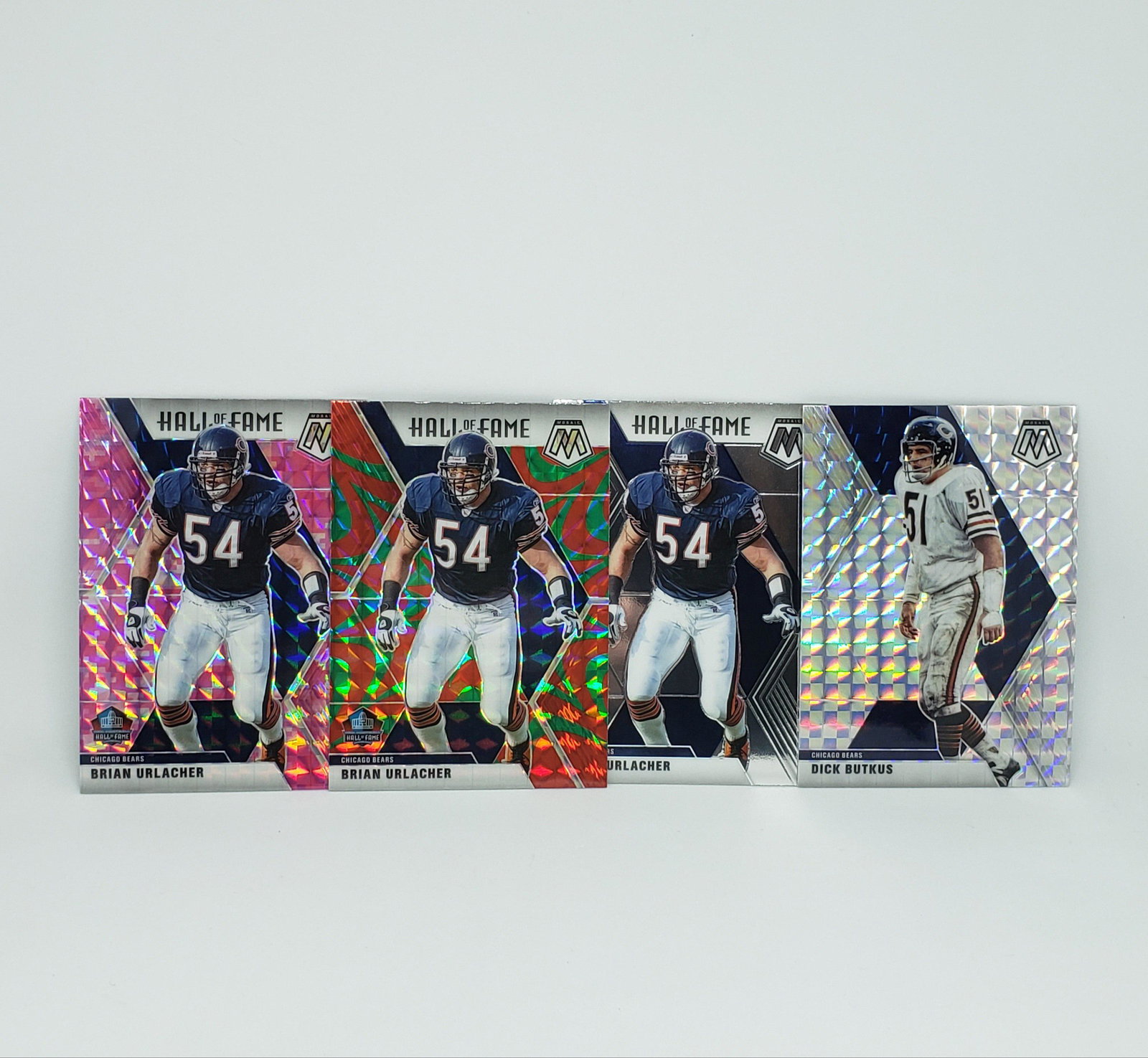 LOT OF STAINED GLASS OLD SCHOOL FOOTBALL CARDS: DICK BUTKUS, BRIAN URLACHER AND MORE