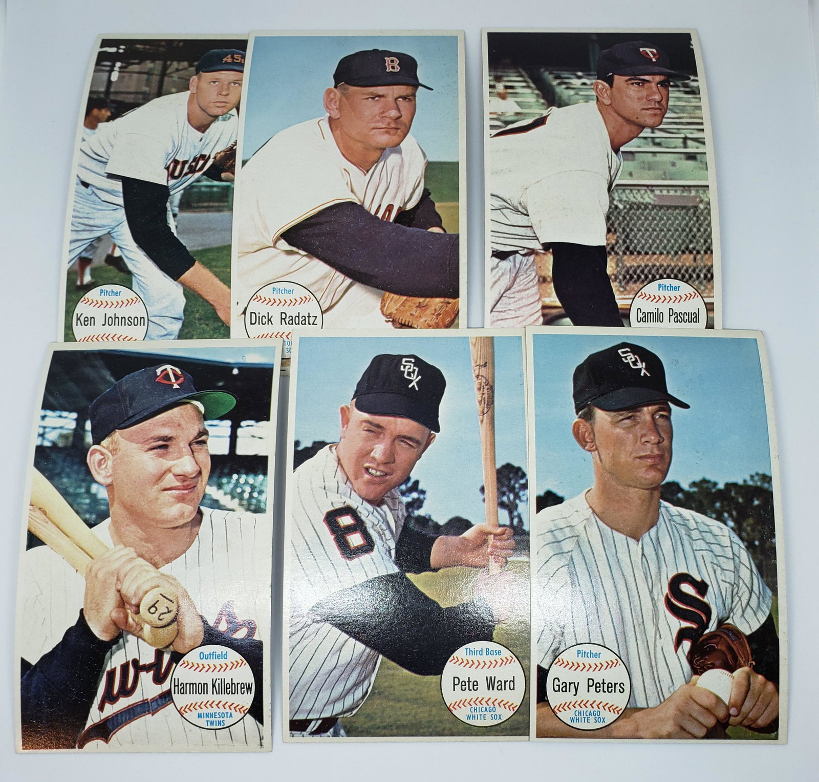 LOT OF 5 1964 TOPPS GIANTS: EX-MINT KEN JOHNSON, GARY PETERS AND MORE