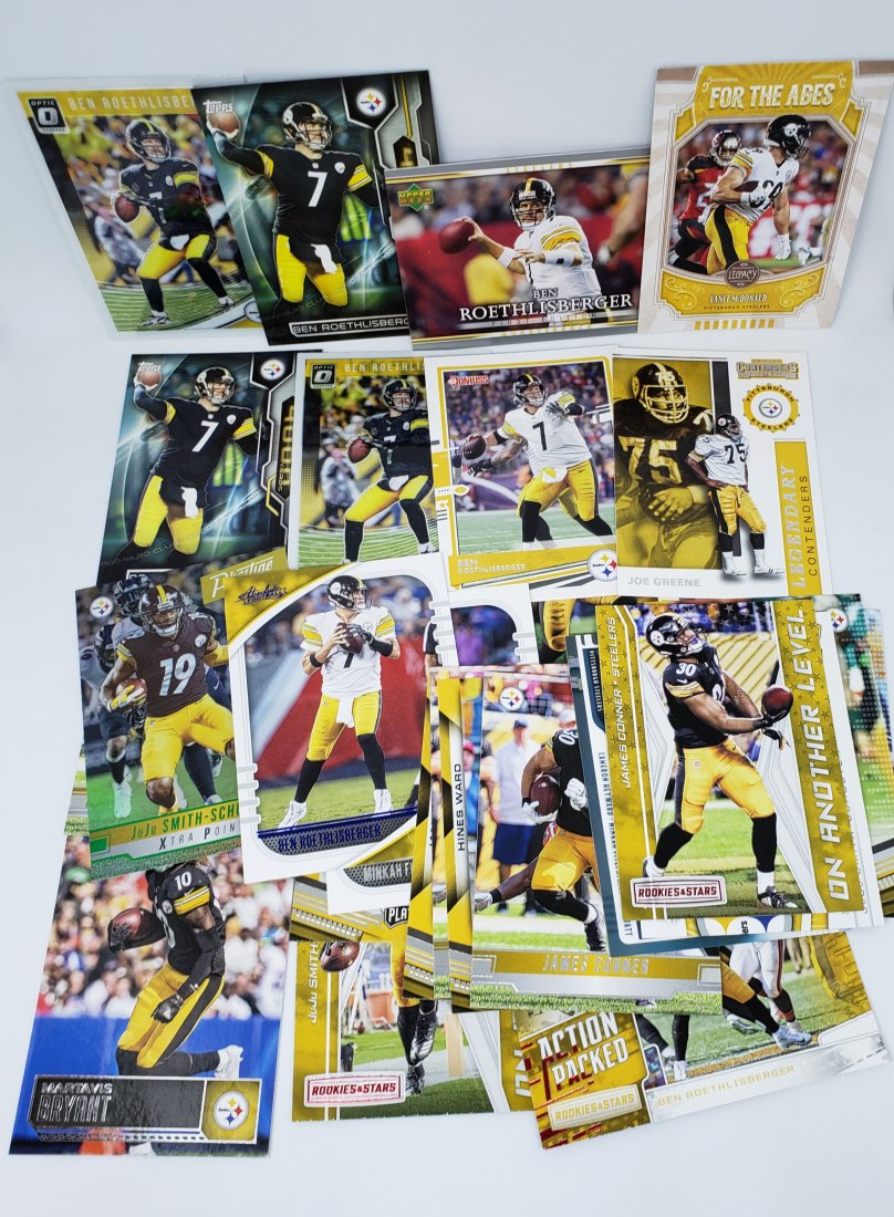 LOT OF 30 PITSBURGH STEELERS CARDS: WITH BEN ROTHLISBERGER ,JOE GREEN AND MORE