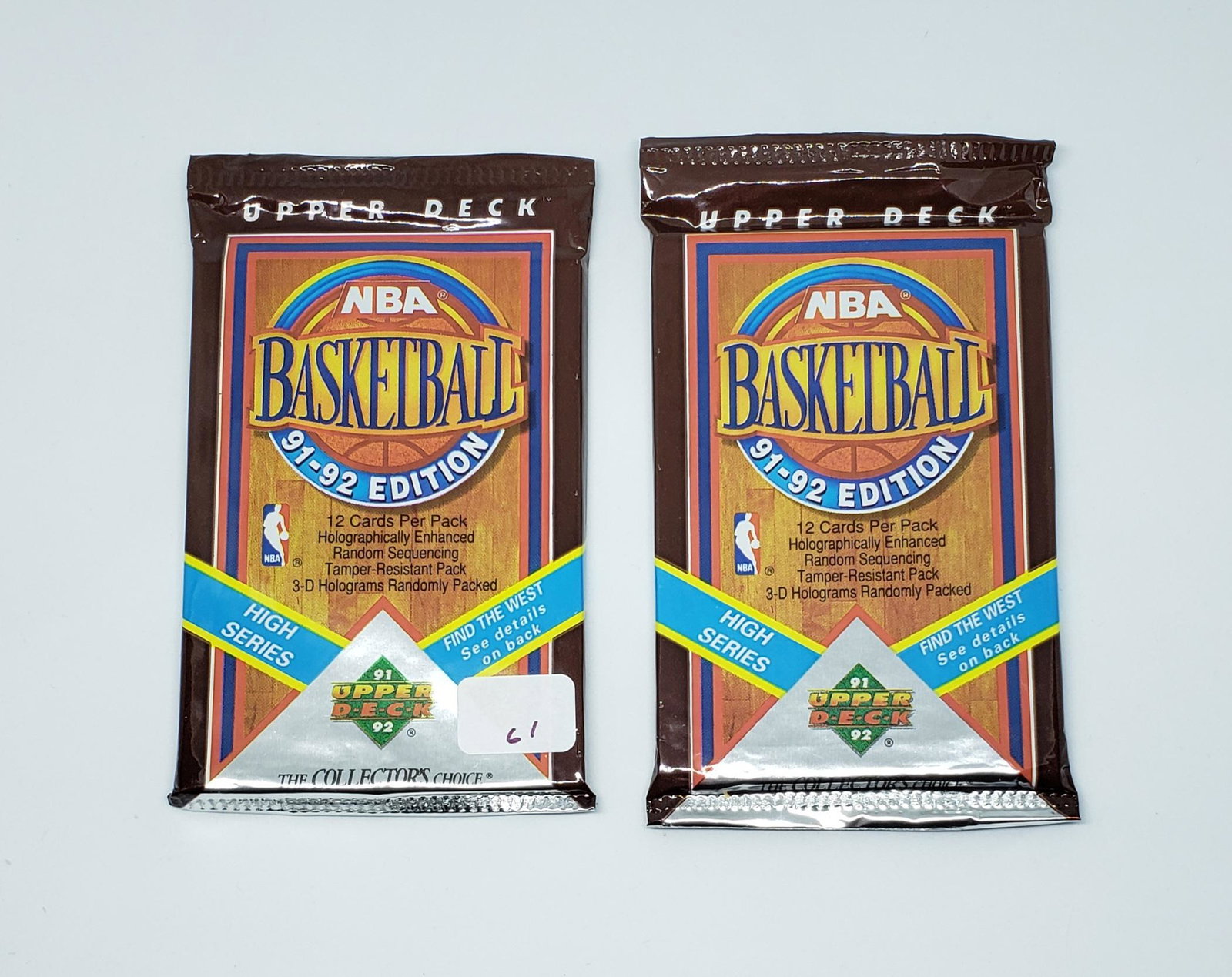 2PK  1991-92 UPPER DECK  NBA SEALED PACKS (1 of 1)