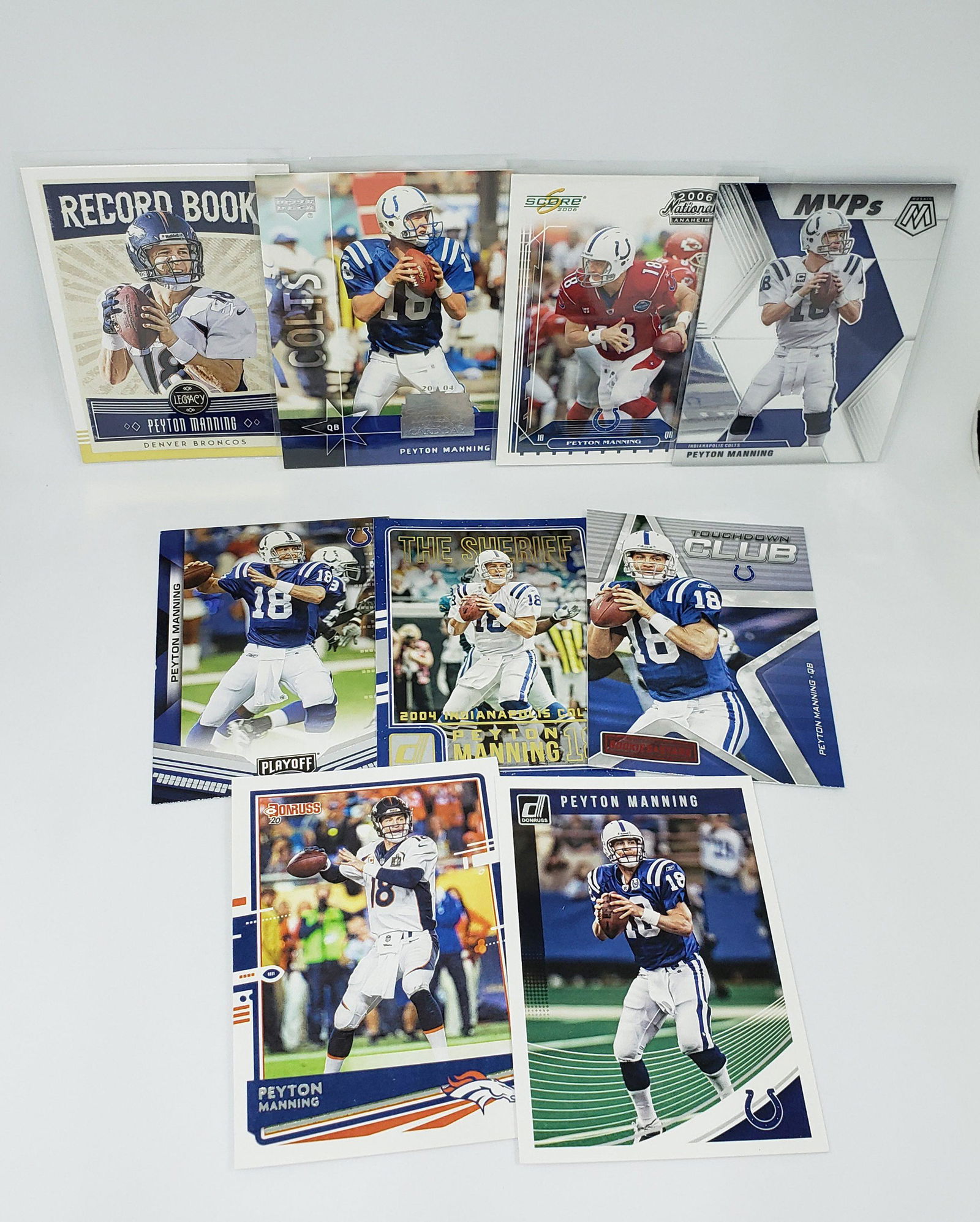 LOT OF 9 PEYTON MANNING INDIANAPOLIS COLTS CARDS (1 of 1)