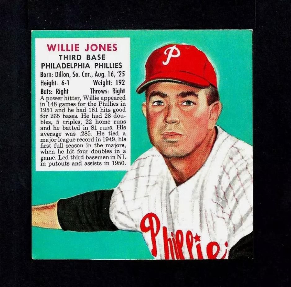 1952 RED MAN TOBACCO NL #11 WILLIE JONES PHILLIES (1 of 2)