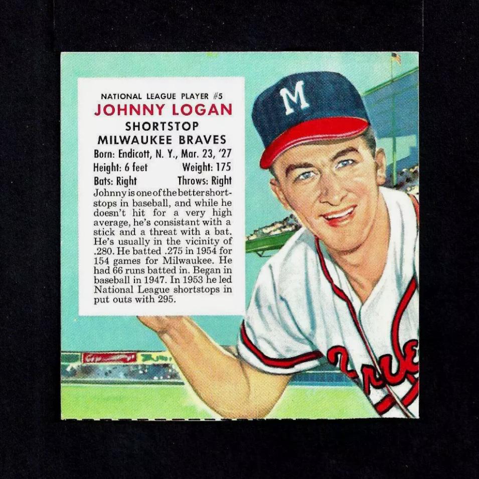 1955 RED MAN TOBACCO NL #5 JOHNNY LOGAN (1 of 2)