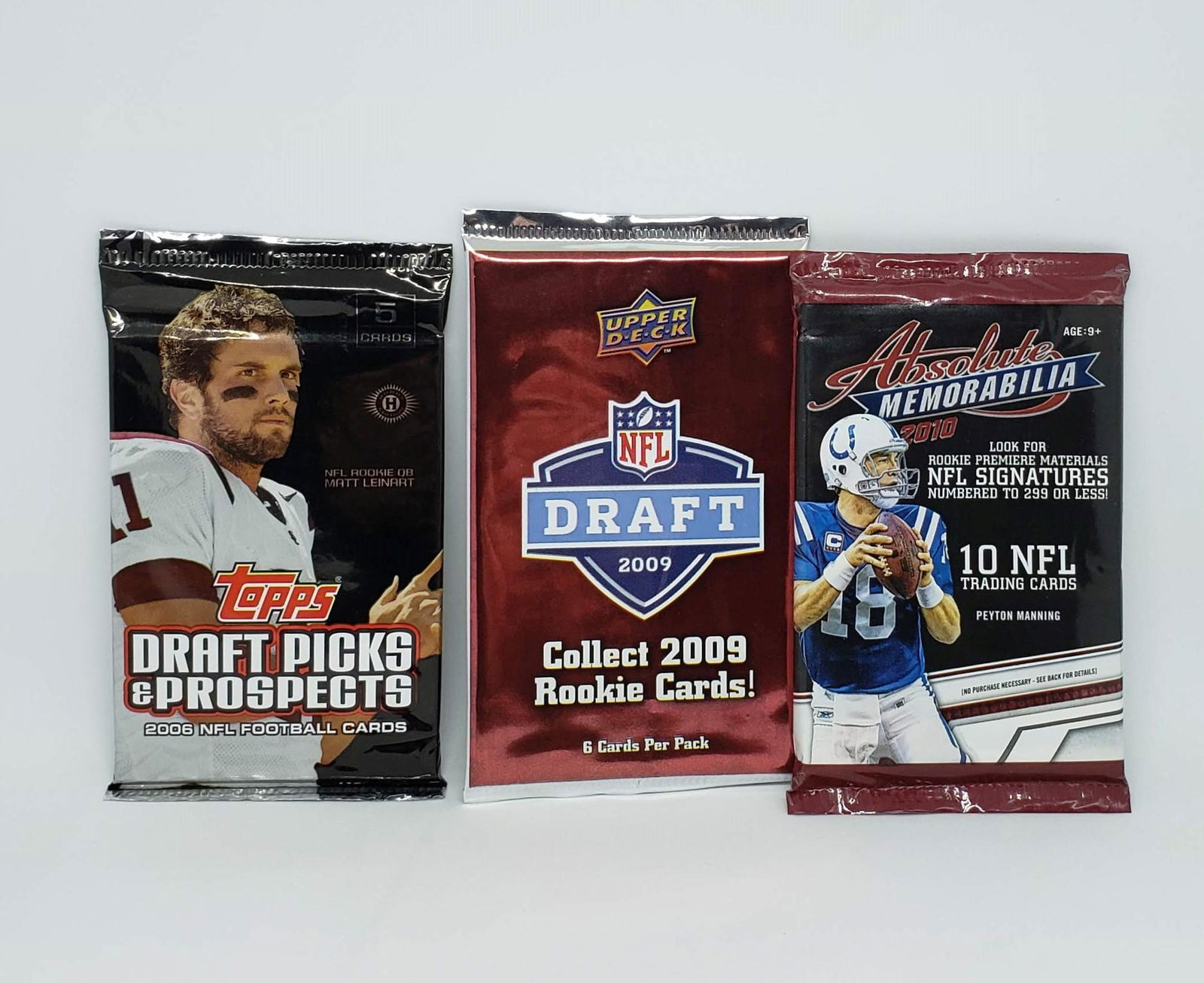 Lot of 3 Assorted NFL Football Trading cards packs (1 of 1)
