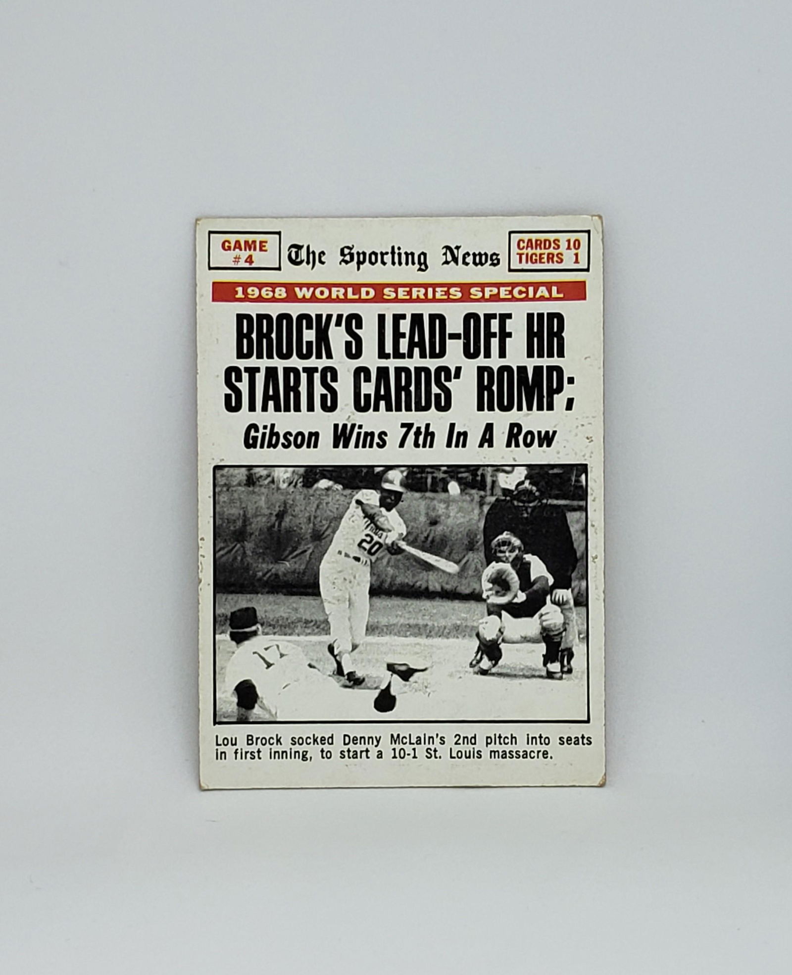 1969 Topps Sporting news insert Lou Brock (1 of 2)