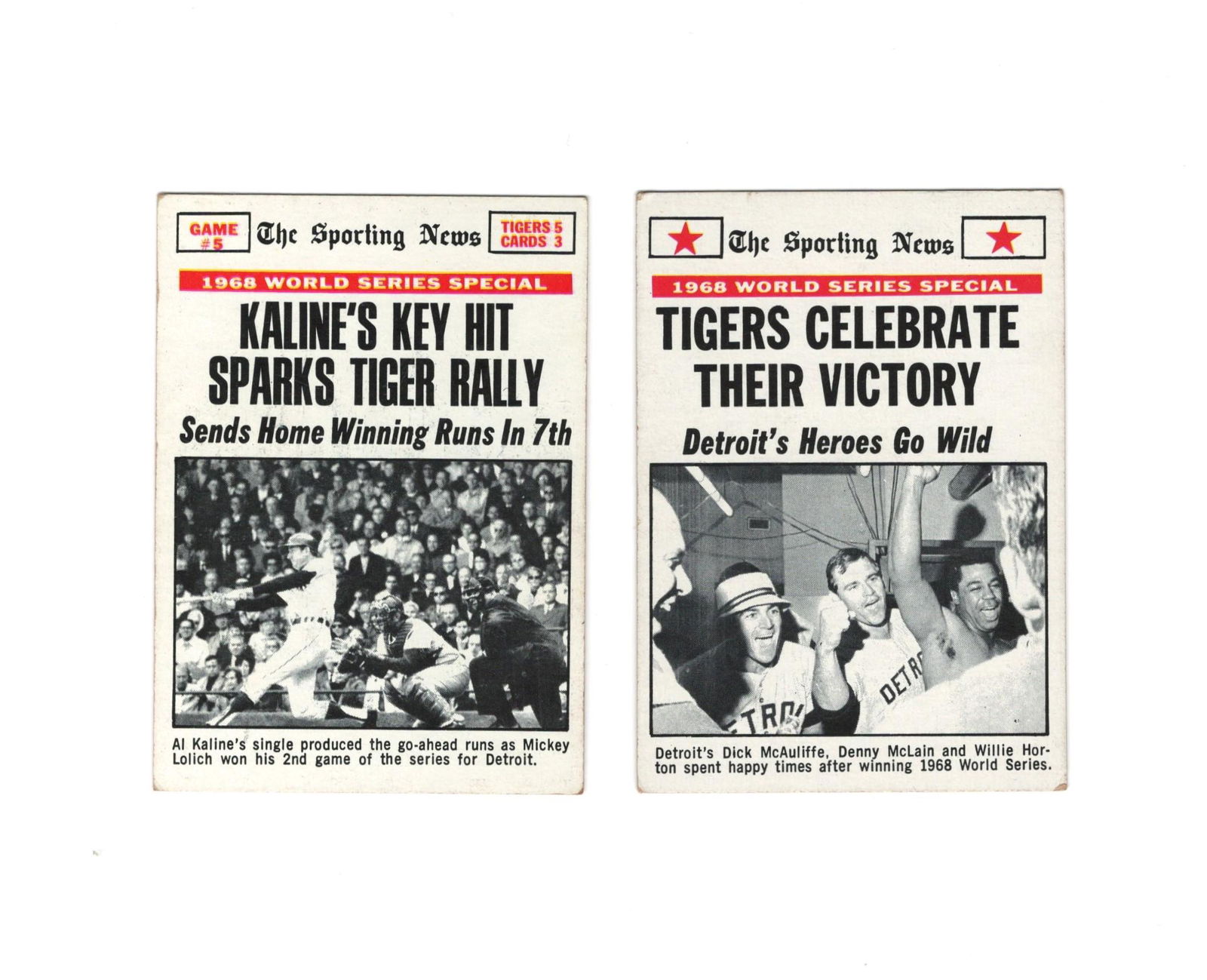 2-1969 topps Sporting News insert cards (1 of 2)