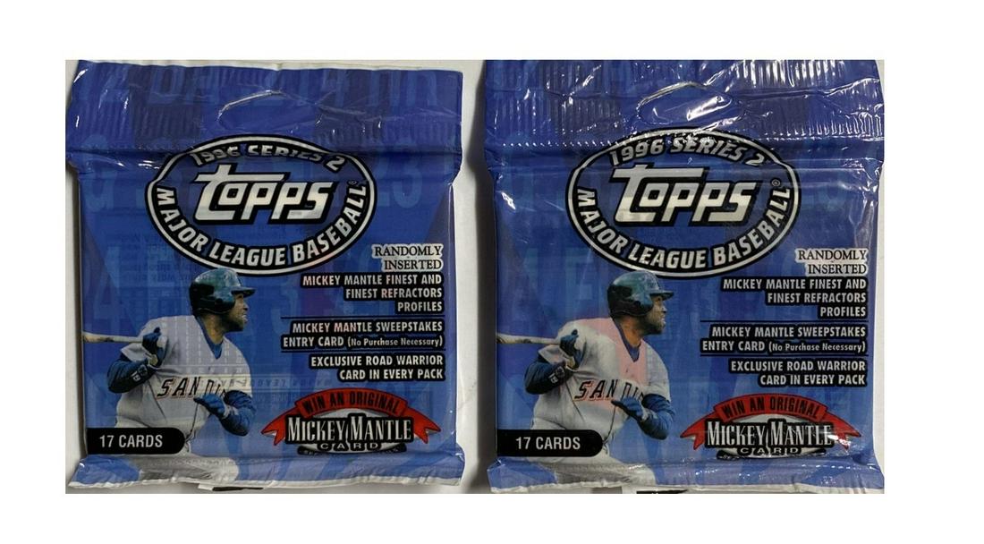 Lot of 2 1996 Topps Series 2 Baseball Cello Packs (1 of 1)