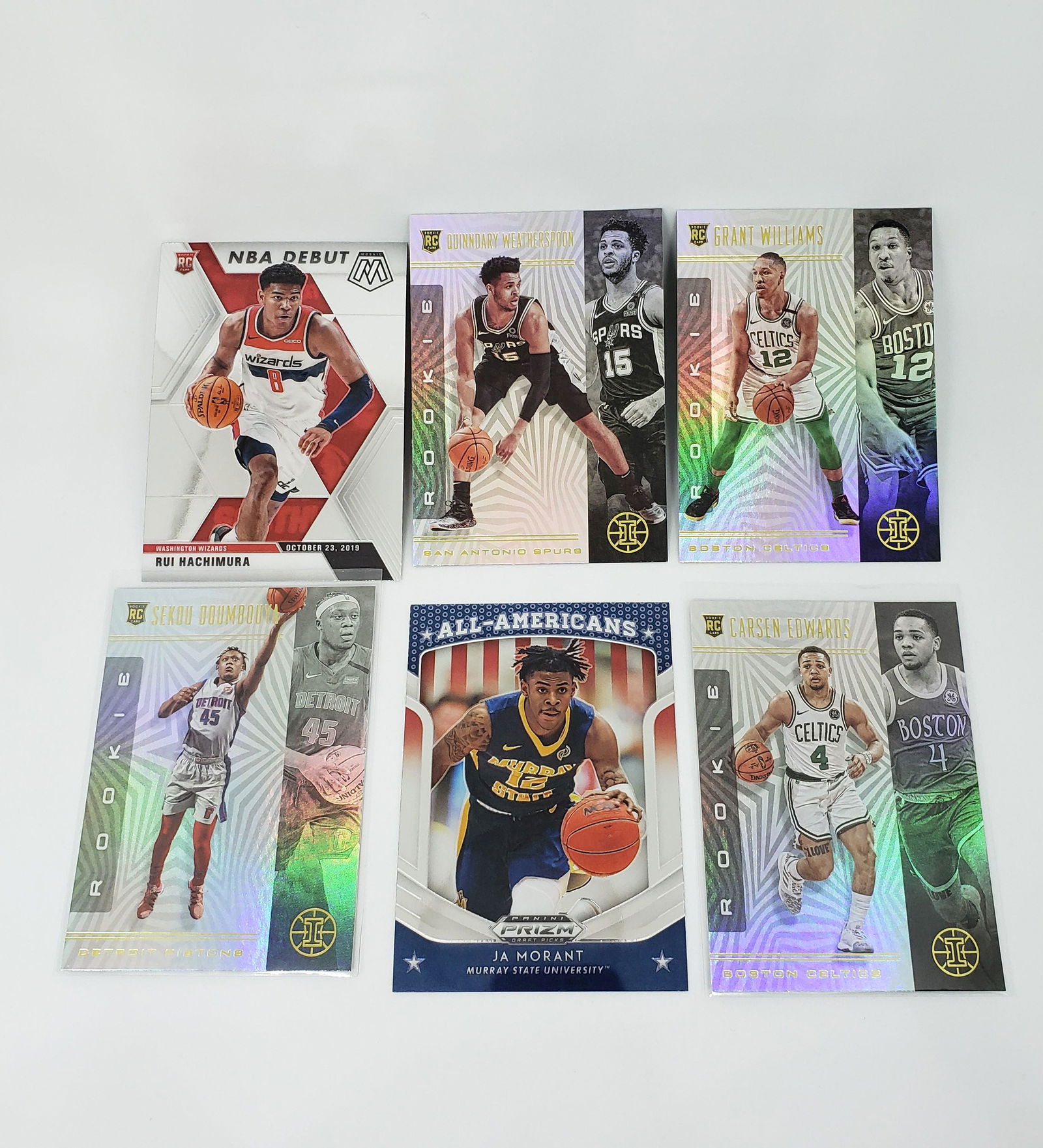 Lot of 6 NBA rookie cards with Ja Morant rookie prizm (1 of 1)
