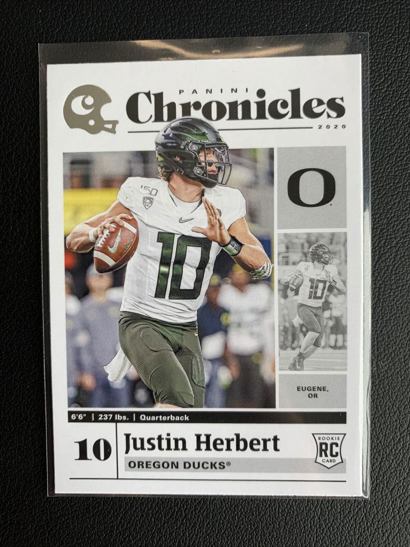 JUSTIN HERBERT 2020 Panini Chronicles Rookie Card (1 of 1)