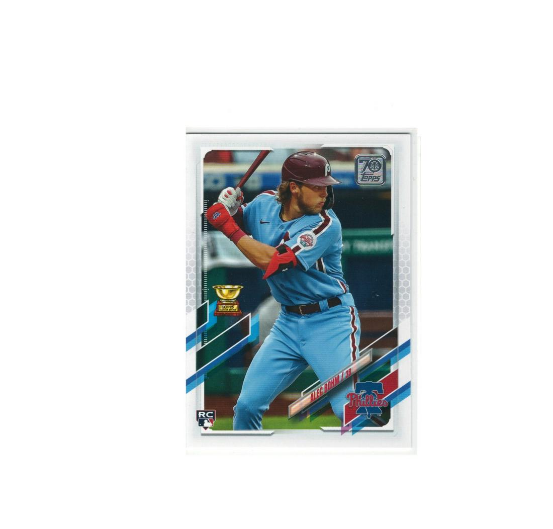 ALEC BOHM PHILLIES 2021 TOPPS ROOKIE CARD (1 of 2)
