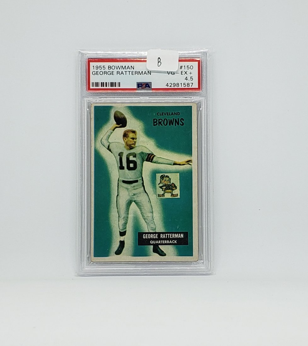 PSA GRADED 1955 BOWMAN GEORGE RATTEMAN BROWNS (1 of 2)