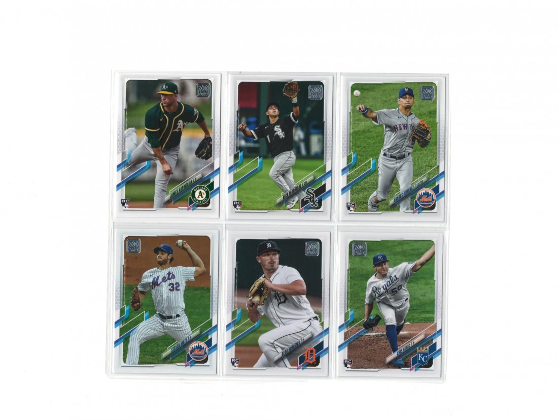 LOT OF 6 2021 TOPPS SERIES 1 ROOKIE BASEBALL CARDS: WITH JAMES KAPRIELIAN, ANDRES GIMENEZ AND MORE
