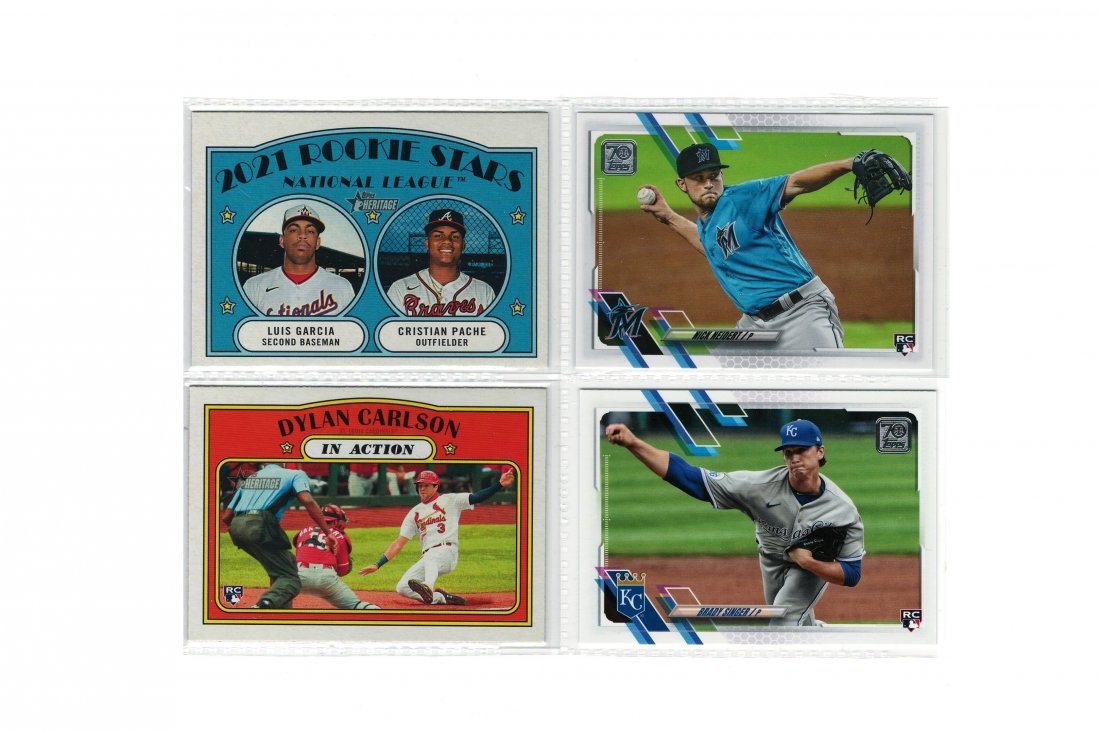 LOT OF 4 2021 TOPPS HERITAGE ROOKIE BASEBALL CARDS (1 of 1)