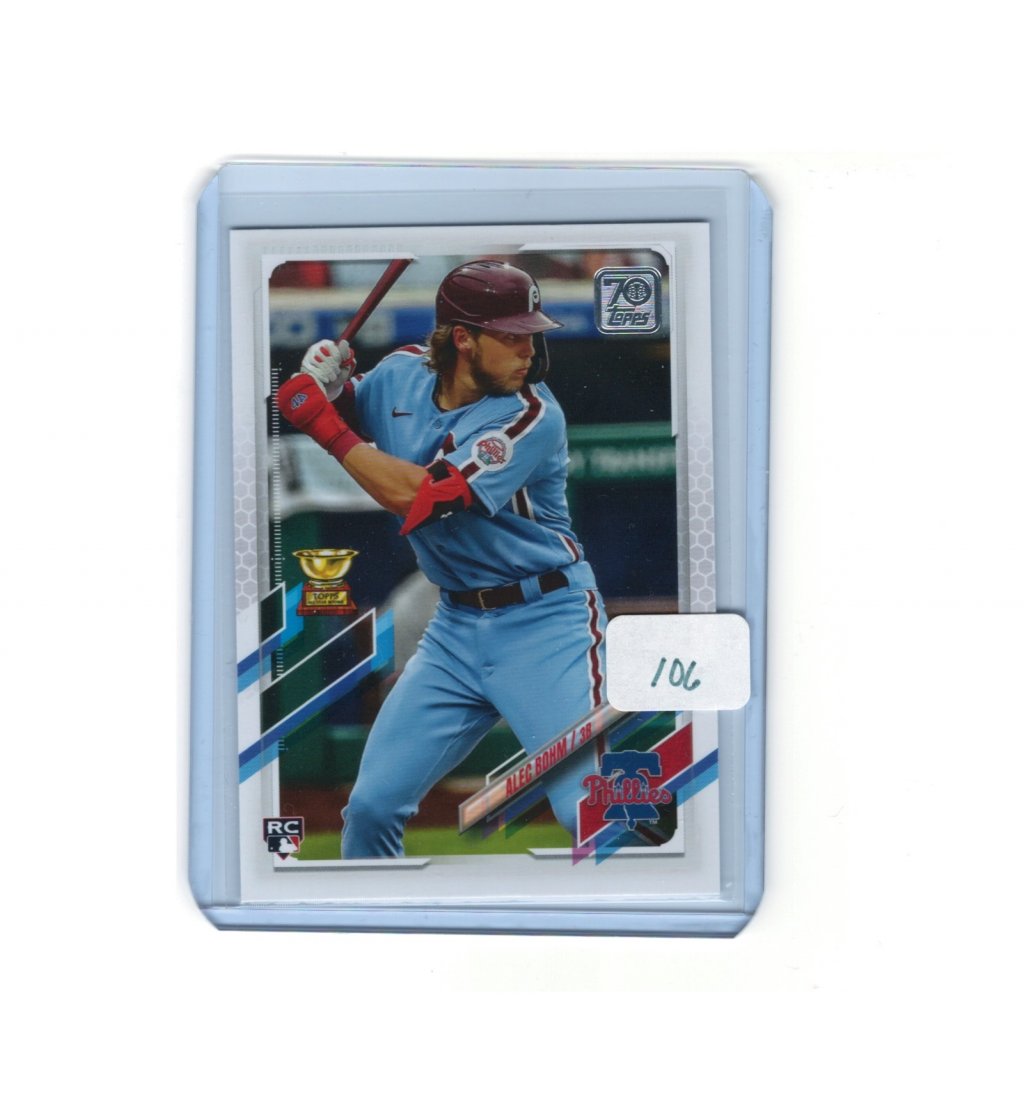 2021 TOPPS SERIES 1 ALEC BOHM ROOKIE CARD (1 of 1)