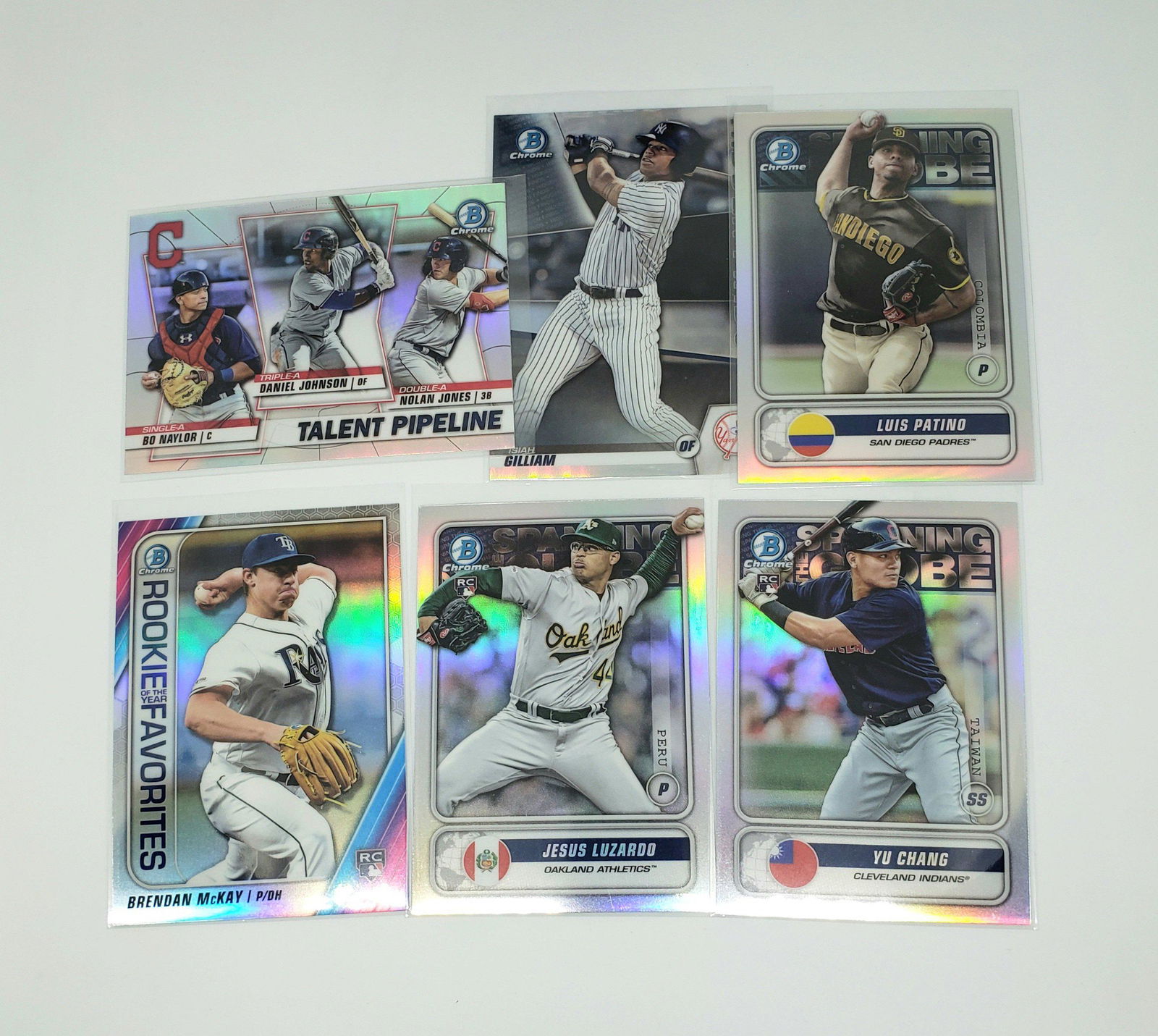 LOT OF 6 BOWMAN CHROME ROOKIE PROSPECT CARDS (1 of 1)