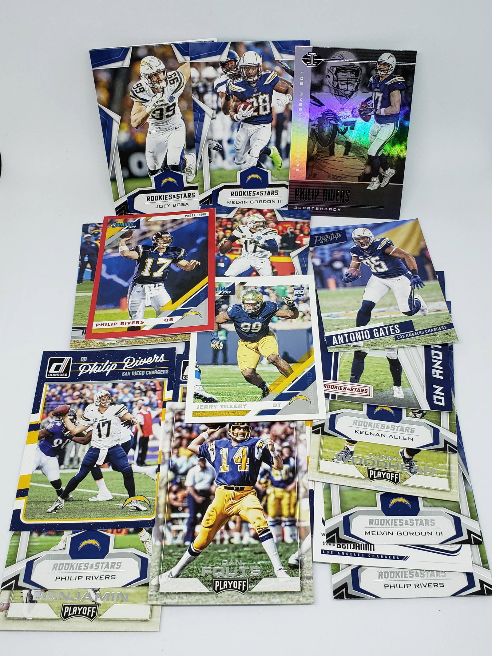 SD/LA Chargers Football card lot: 30 Chargers cards Phillip Rivers, Joey Bosa, Keenan Allen