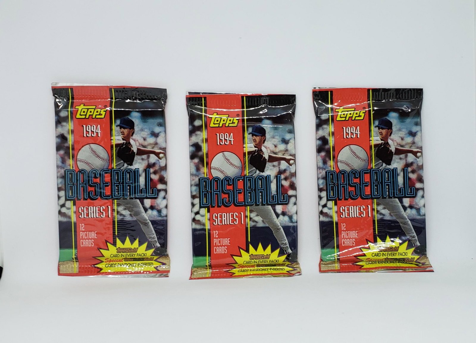 3 Sealed Packs of 1994 Topps Series 1 baseball Cards: 3 Sealed Packs of 1994 Topps Series 1 baseball Cards