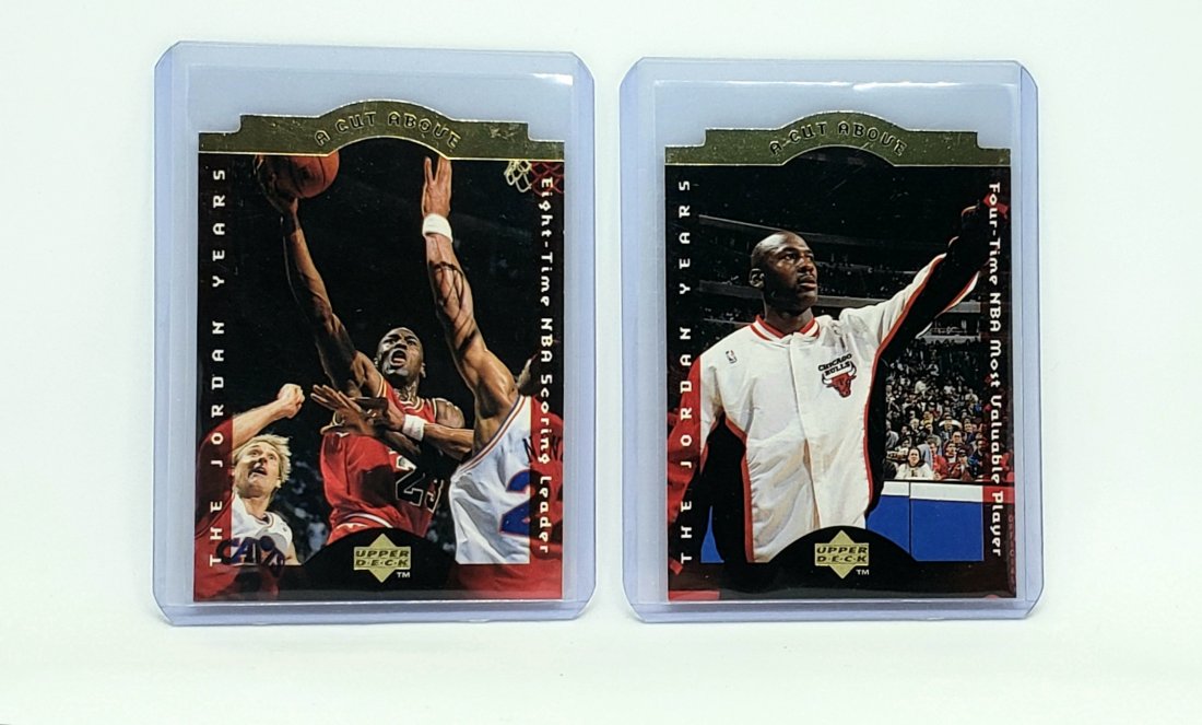 Lot of 2 Michael Jordan Chicago Bulls die cut cards (1 of 2)