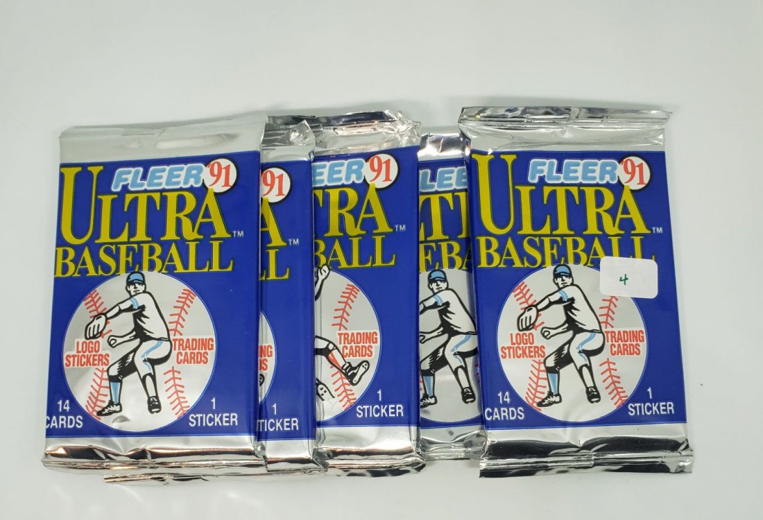 5pk 1991 fleer  baseball sealed packs (1 of 1)
