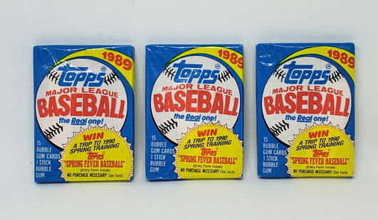 3 Fresh Wax Packs-1989 Topps Baseball Cards: 3 Fresh Wax Packs-1989 Topps Baseball Cards. Watch for The Big Unit First Topps Randy Johnson Rookie card Montreal Expos Uniform