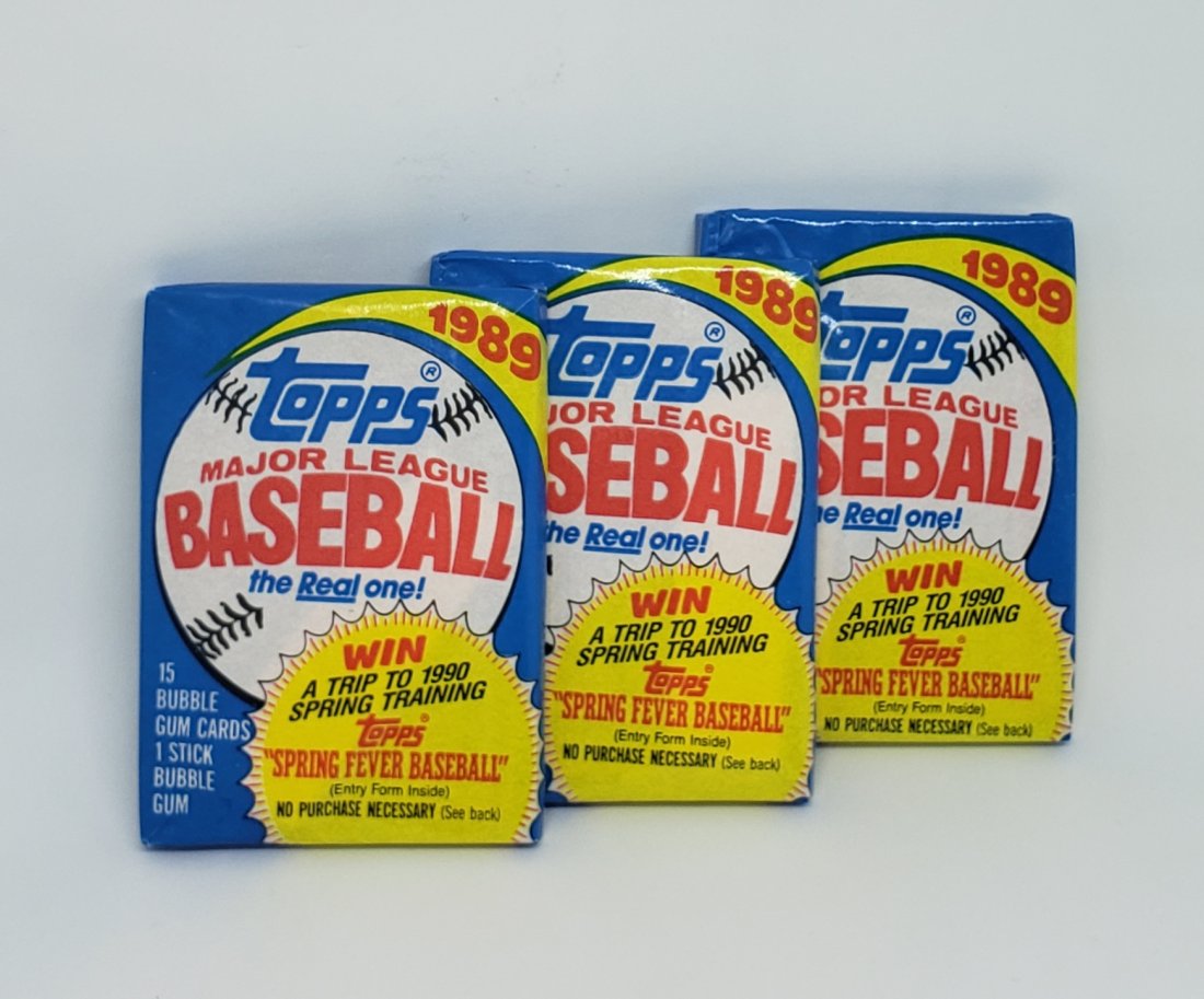 3 Fresh Wax Packs-1989 Topps Baseball Cards (1 of 1)