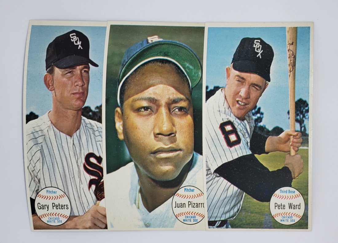 Vintage Chi White Sox 1964 TOPPS Giants: 1964 Topps 3x5 Jumbos Gary Peters, Juan Pizzaro and Pete Ward