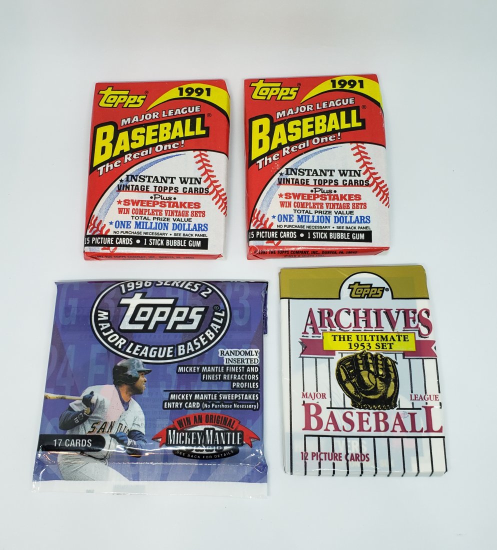 Lot of 4 Assorted Topps Baseball wax packs (1 of 1)