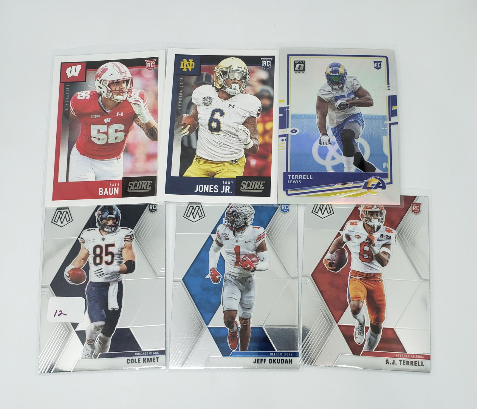 Lot of 6 NFL Football rookie cards (1 of 1)