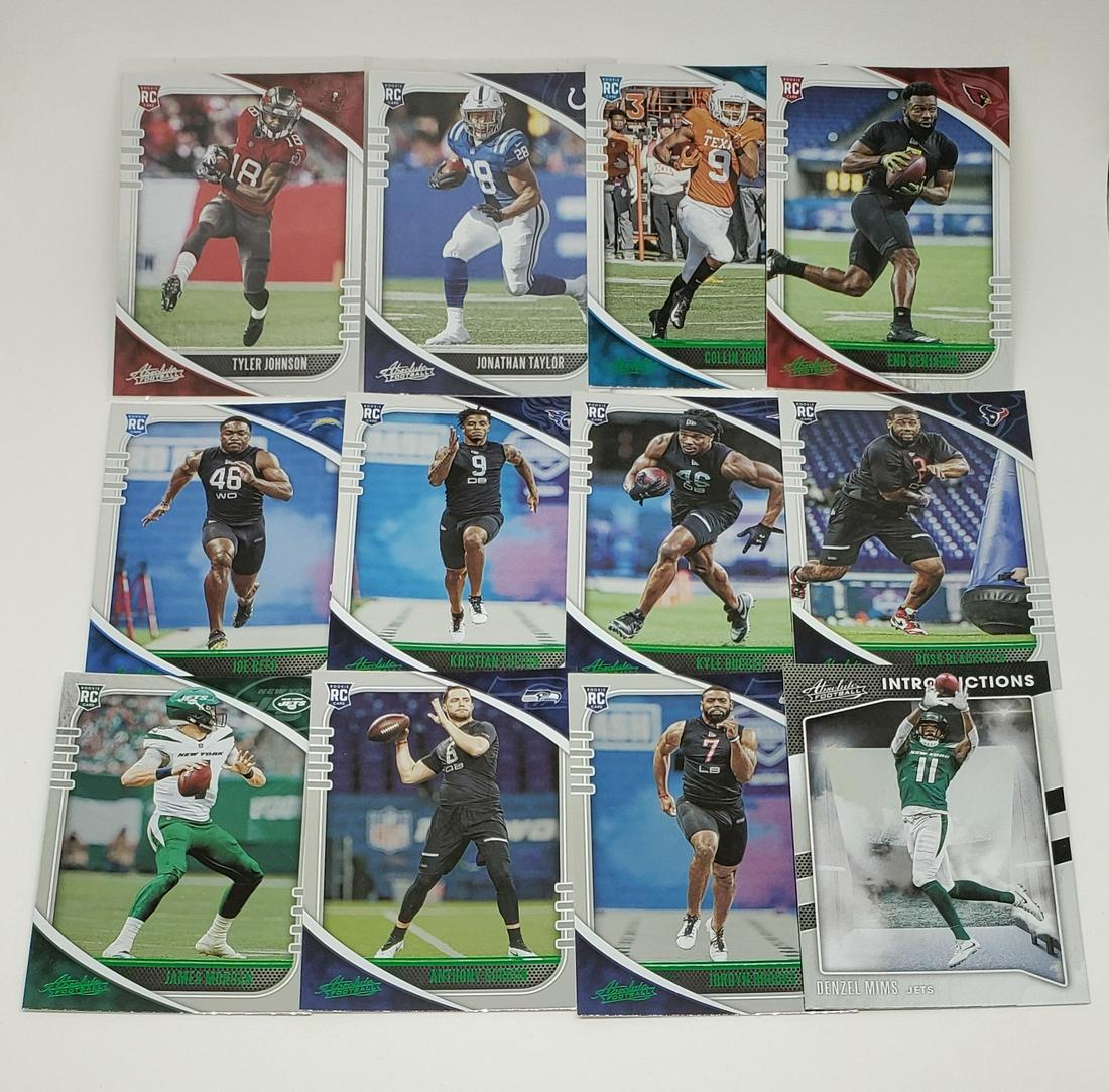 Lot of 12 Absolute FB Rookie Cards with green foil sps.: Lot of 12 Absolute FB Rookie Cards with green foil sps.