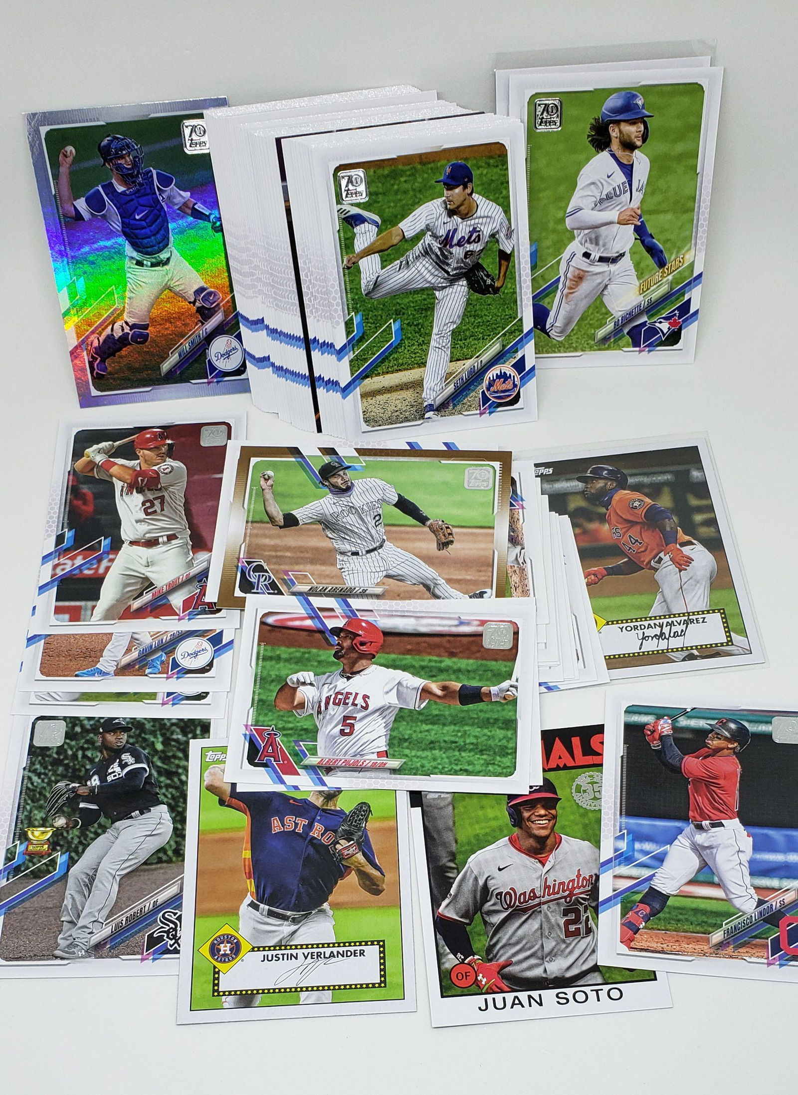 LOT OF 50 2021 TOPPS SERIES 1 CARDS WITH STARS/INSERTS (1 of 1)