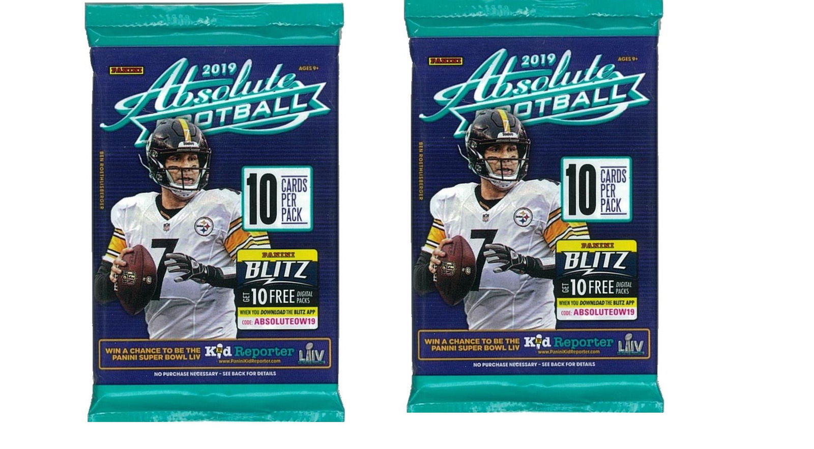 2019 Panini Absolute Football Retail Packs LOT (2) (1 of 1)