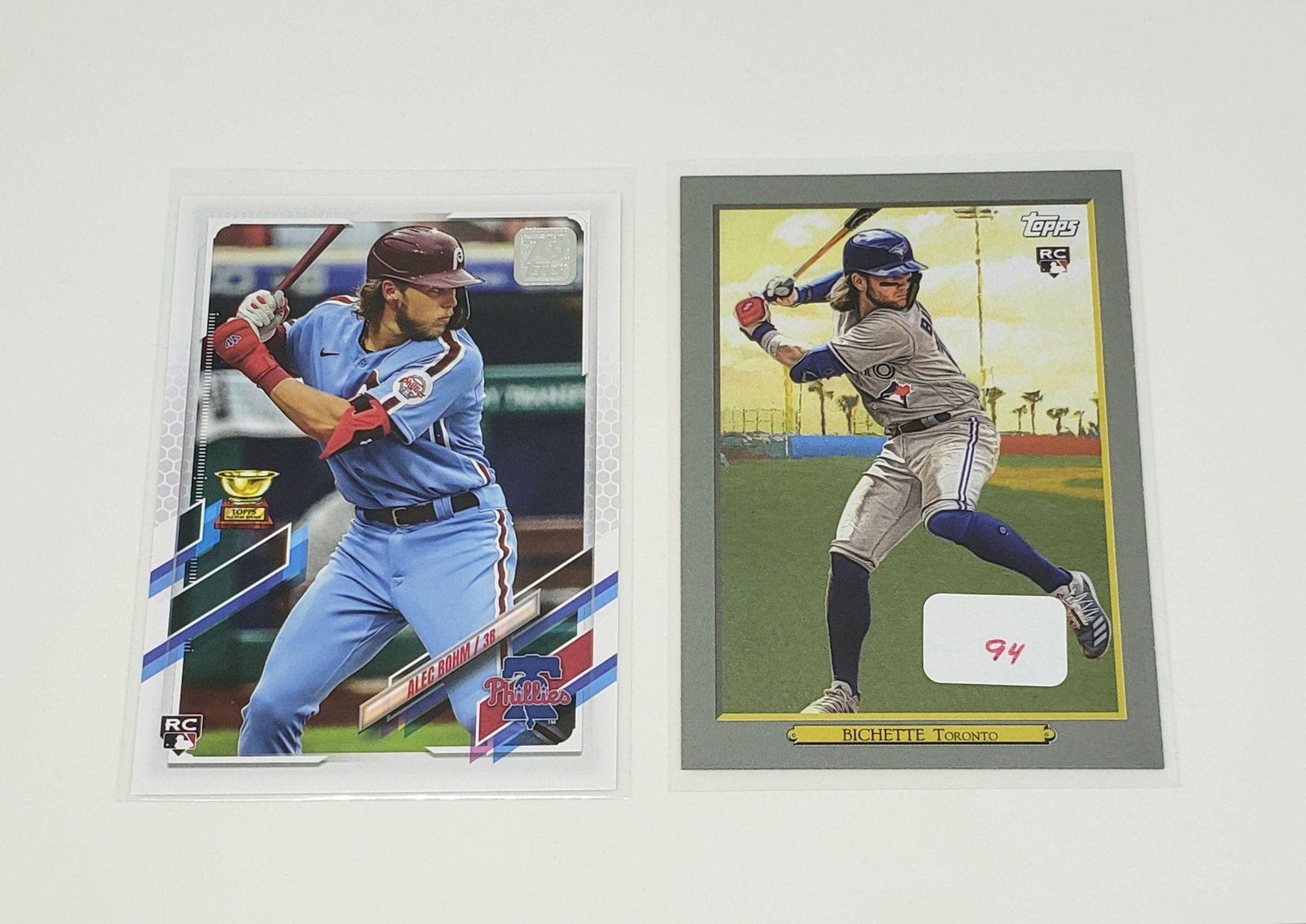ALEC BOHM AND BO BICHETTE ROOKIE CARDS (1 of 2)