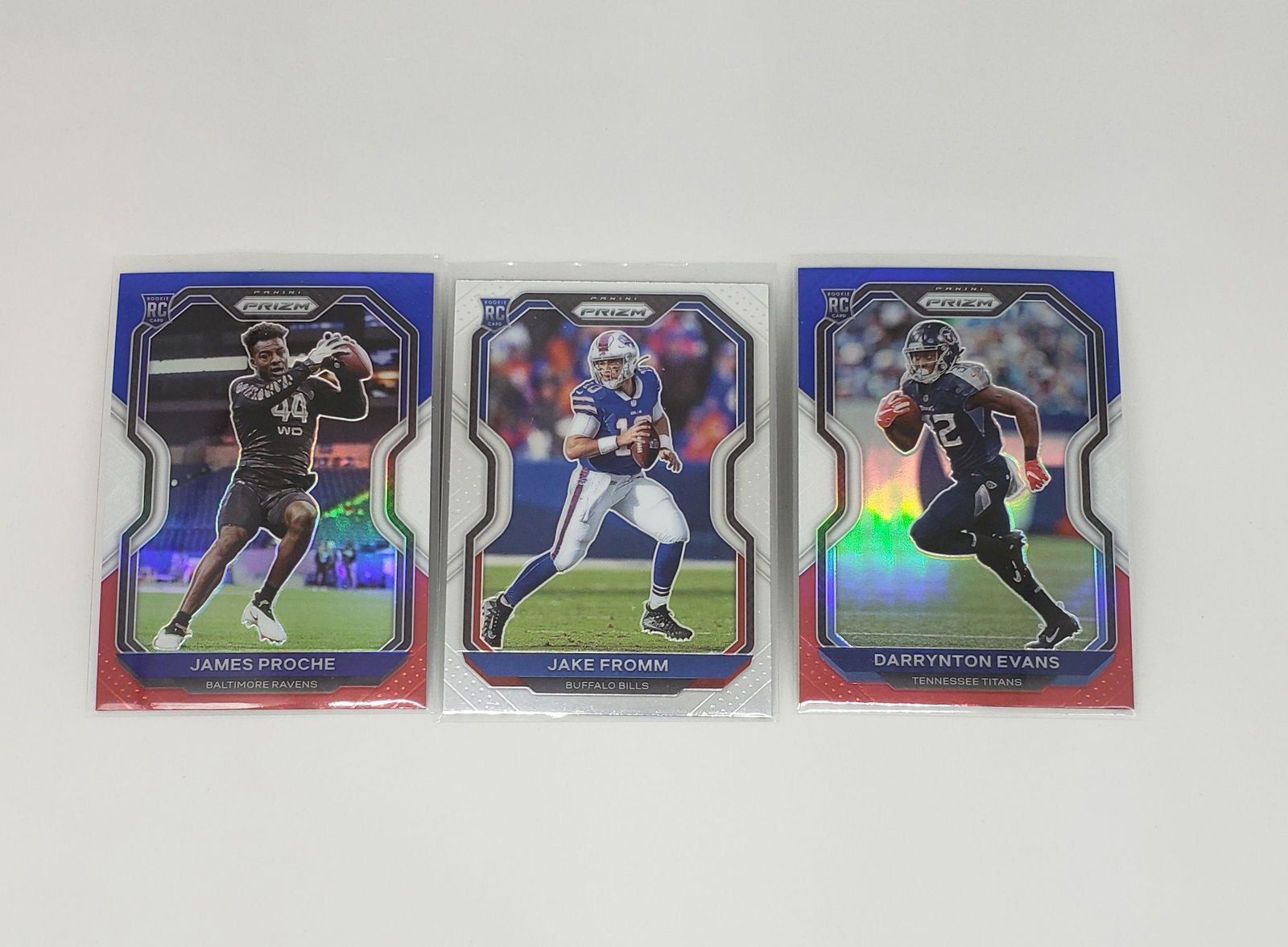 LOT OF 3 PRIZM ROOKIE FOOTBALL CARDS WITH RWB PRIZMS (1 of 1)
