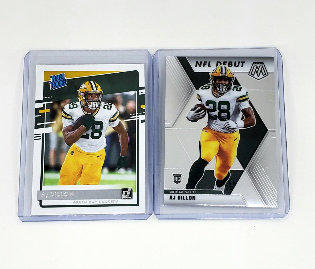 Lot of 2 AJ Dillon GB Packers rookie cards (1 of 1)