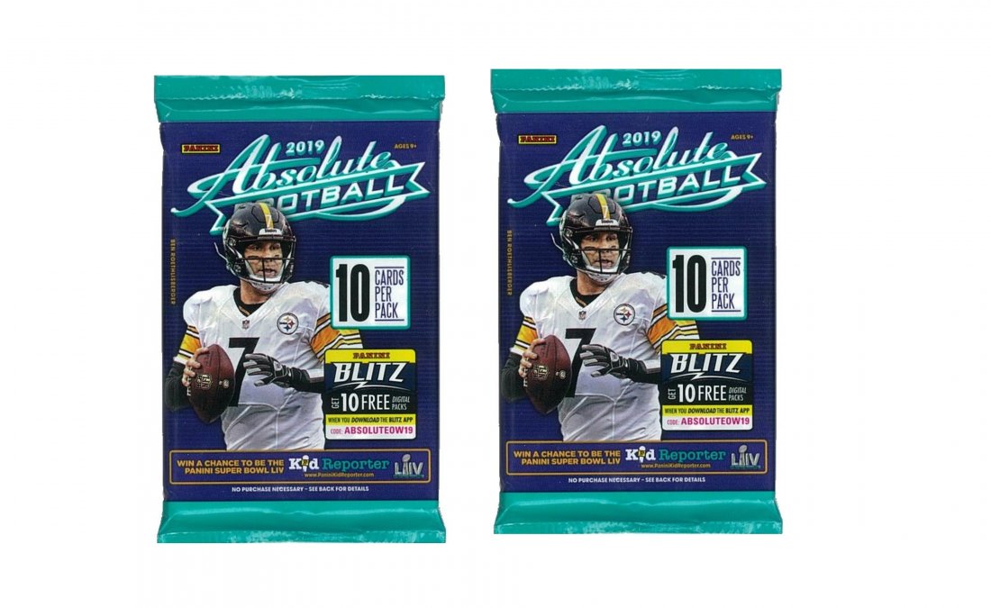 2 PACKS OF 2019 PANINI ABSOLUTE FOOTBALL CARDS (1 of 1)