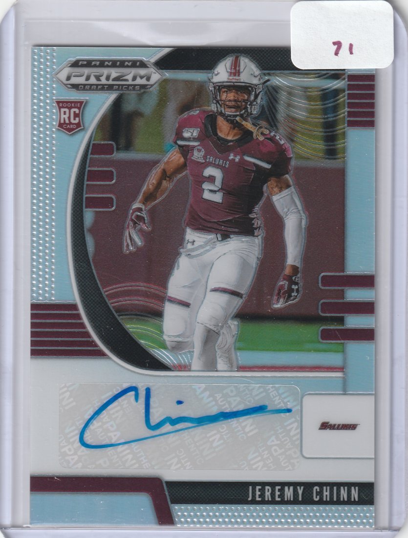 2020 PANINI PRIZM DRAFT JEREMY CHINN SIVER PRIZM AUTO (1 of 1)
