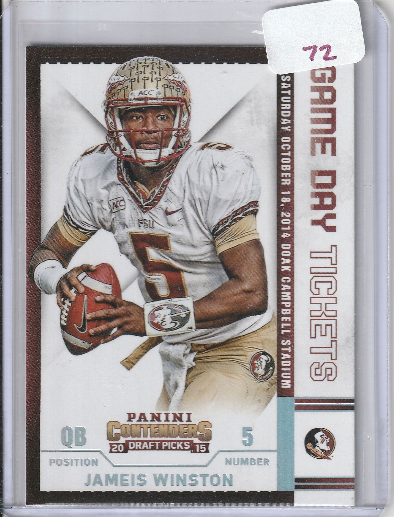 JAMEIS WINSTON NEW ORLEANS SAINT (TB BUCS) ROOKIE CARD (1 of 1)