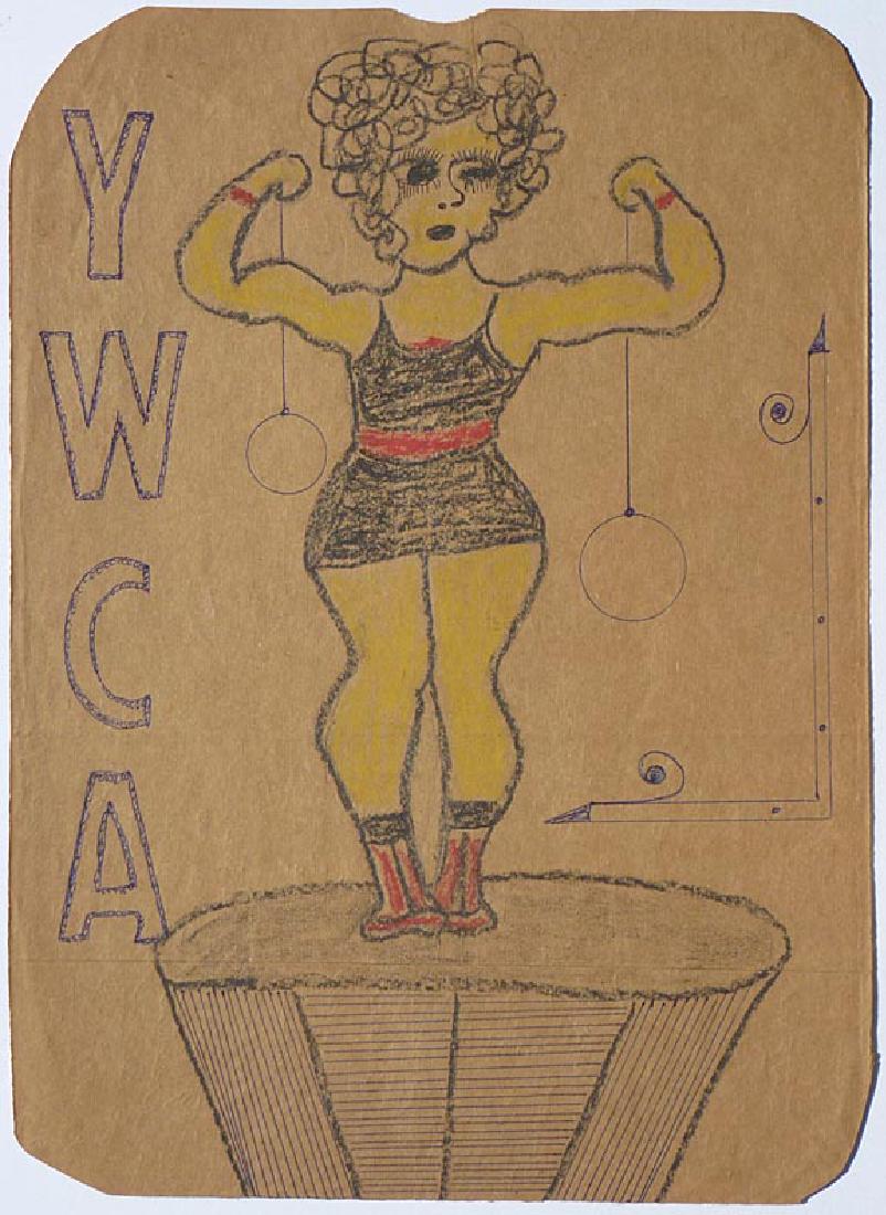Lewis Smith Outsider Art "YWCA" (1 of 2)