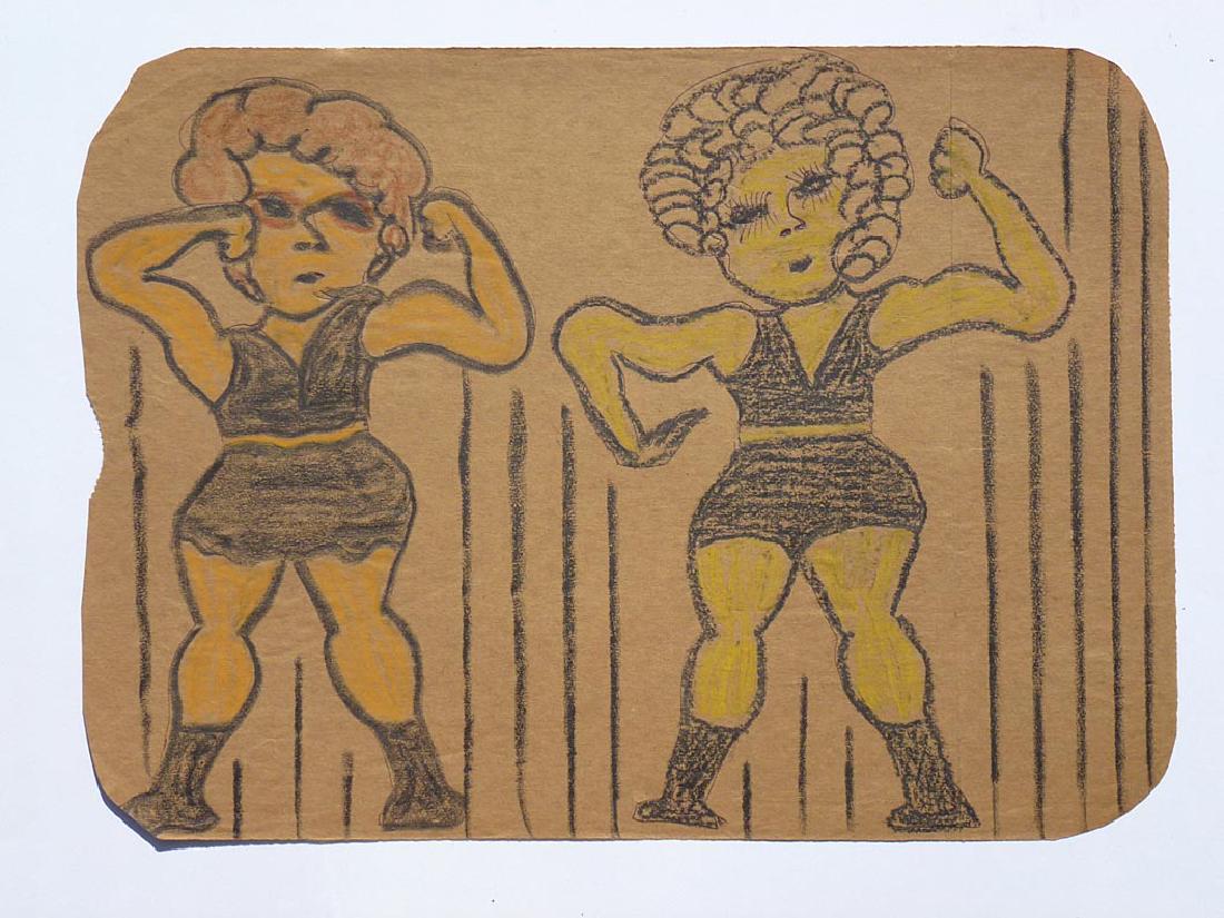 Lewis Smith Outsider Art Untitled Muscle Women (1 of 2)