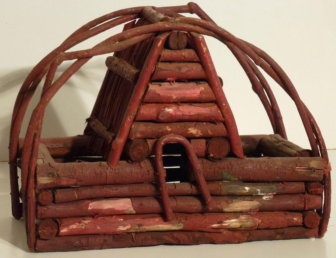 Colorful, rustic Folk Art Twig birdhouse (1 of 5)