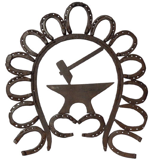 Folk Art Blacksmith Shop Old Iron Trade Sign Jan 26 2019