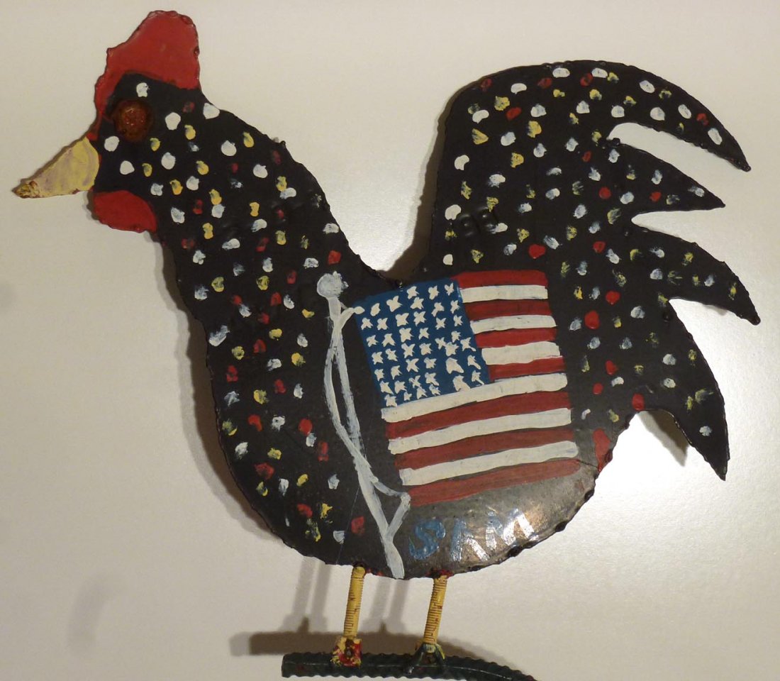 Outsider art metal chicken by Sam McMillan (1 of 4)