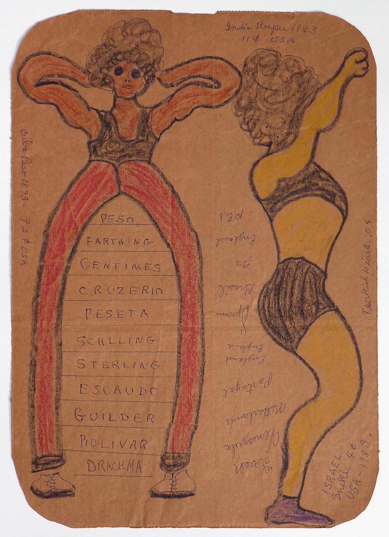 Lewis Smith Outsider Art: 2 WOMEN BOTH SIDES (1 of 2)