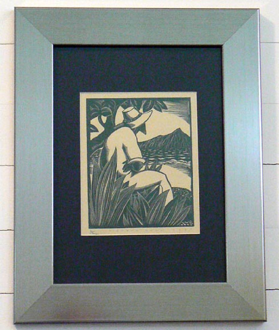Diamond Head Art Deco original wood engraving print (1 of 3)