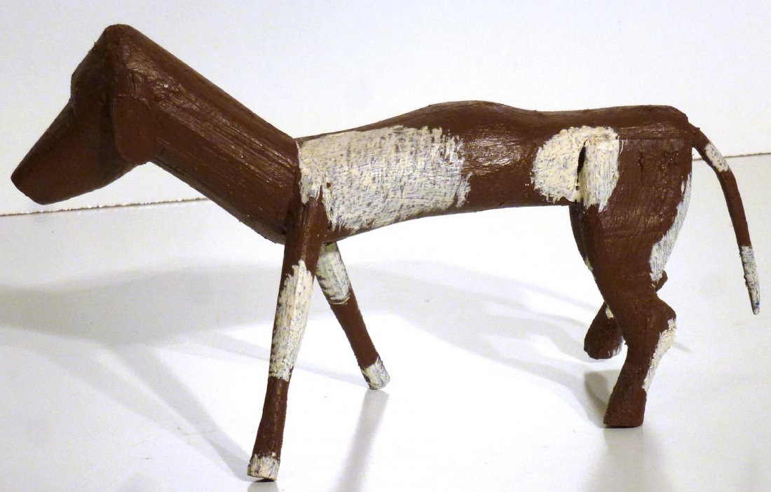Folky hand carved painted dog (1 of 4)