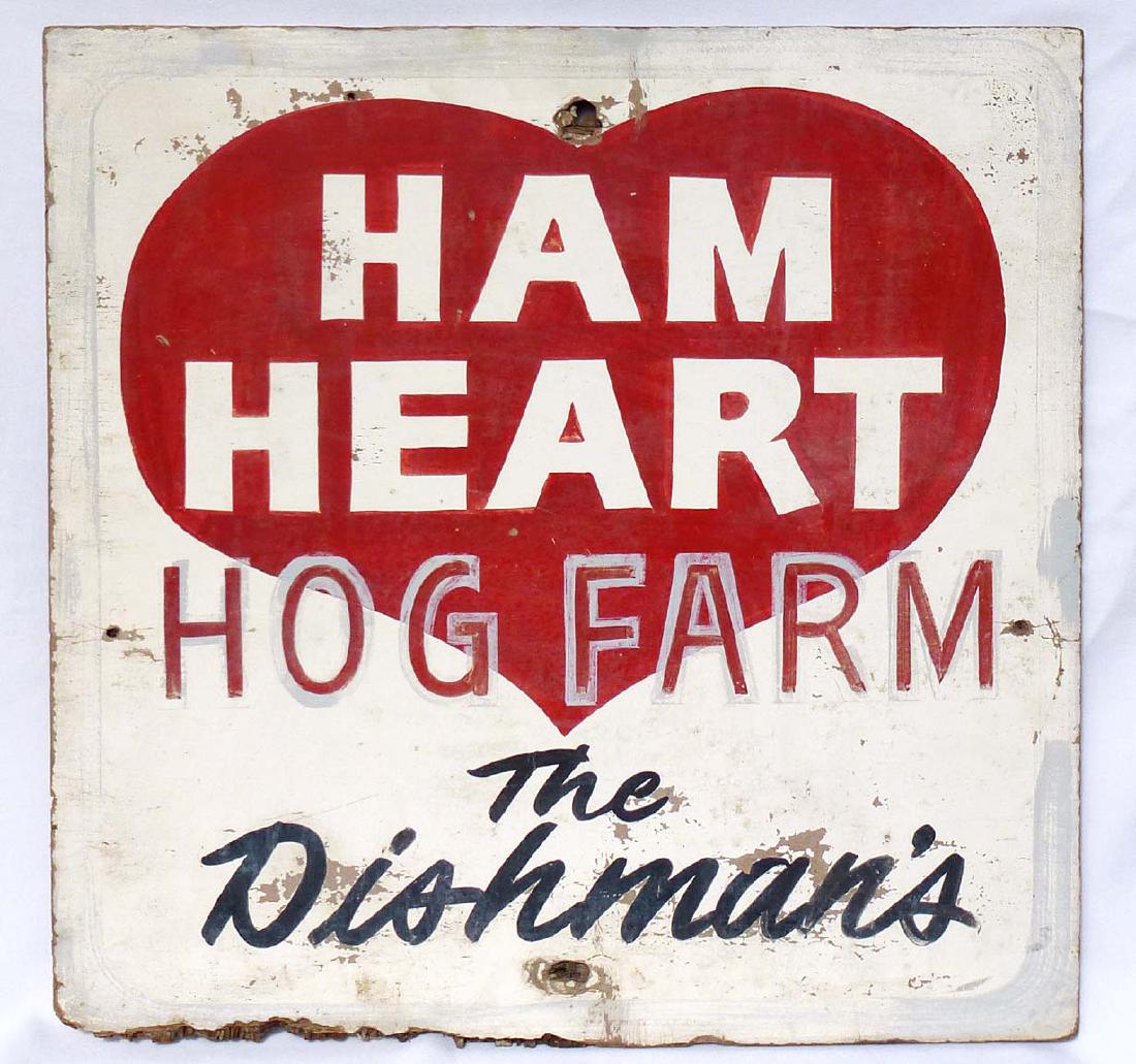 Folky Ham Heart Hog Farm Trade Sign (1 of 6)