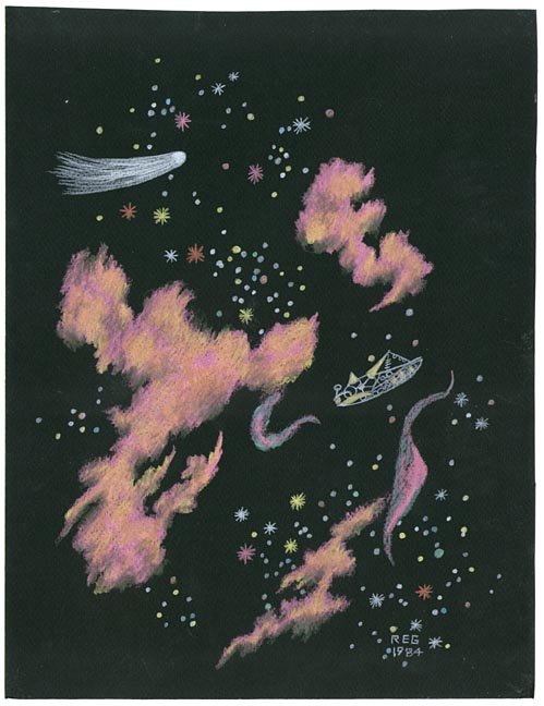 234 Outer space scene in pastels by R. E. Gilbert (1 of 1)