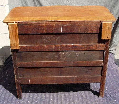 1920'S CURVED TIGER OAK DRESSER WITH MIRROR & CLA - 8
